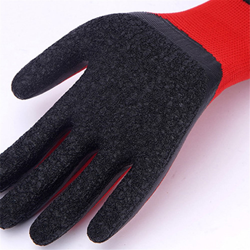CHUANGSHI 12 Pairs Latex+Nylon Gloves Anti-skid Hand Protection Gloves