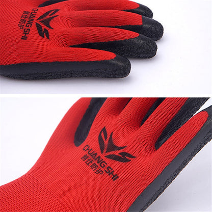 CHUANGSHI 12 Pairs Latex+Nylon Gloves Anti-skid Hand Protection Gloves