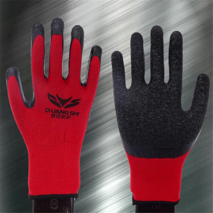 CHUANGSHI 12 Pairs Latex+Nylon Gloves Anti-skid Hand Protection Gloves