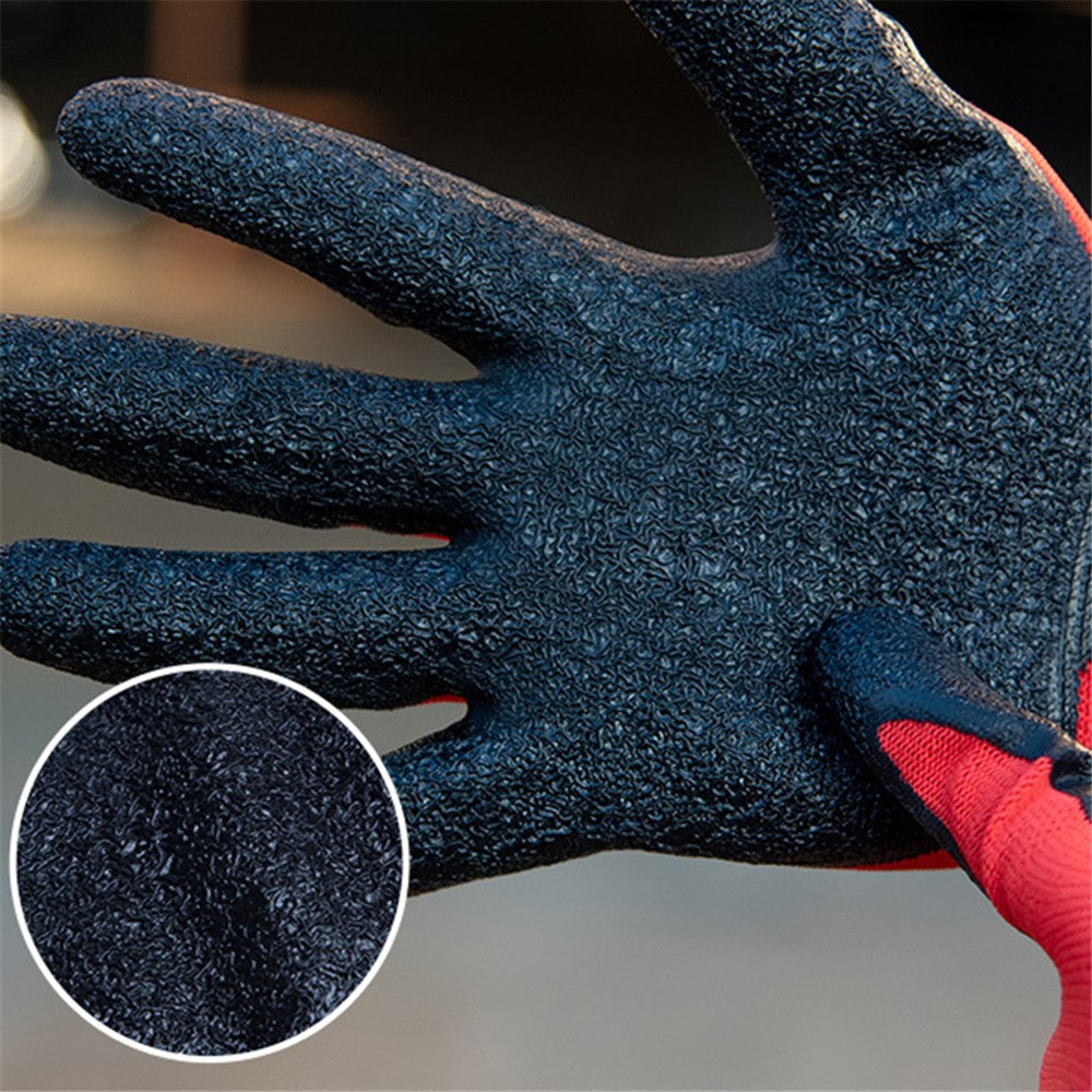 CHUANGSHI 12 Pairs Latex+Nylon Gloves Anti-skid Hand Protection Gloves