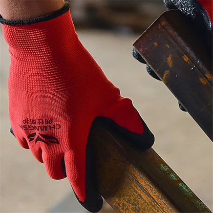 CHUANGSHI 12 Pairs Latex+Nylon Gloves Anti-skid Hand Protection Gloves