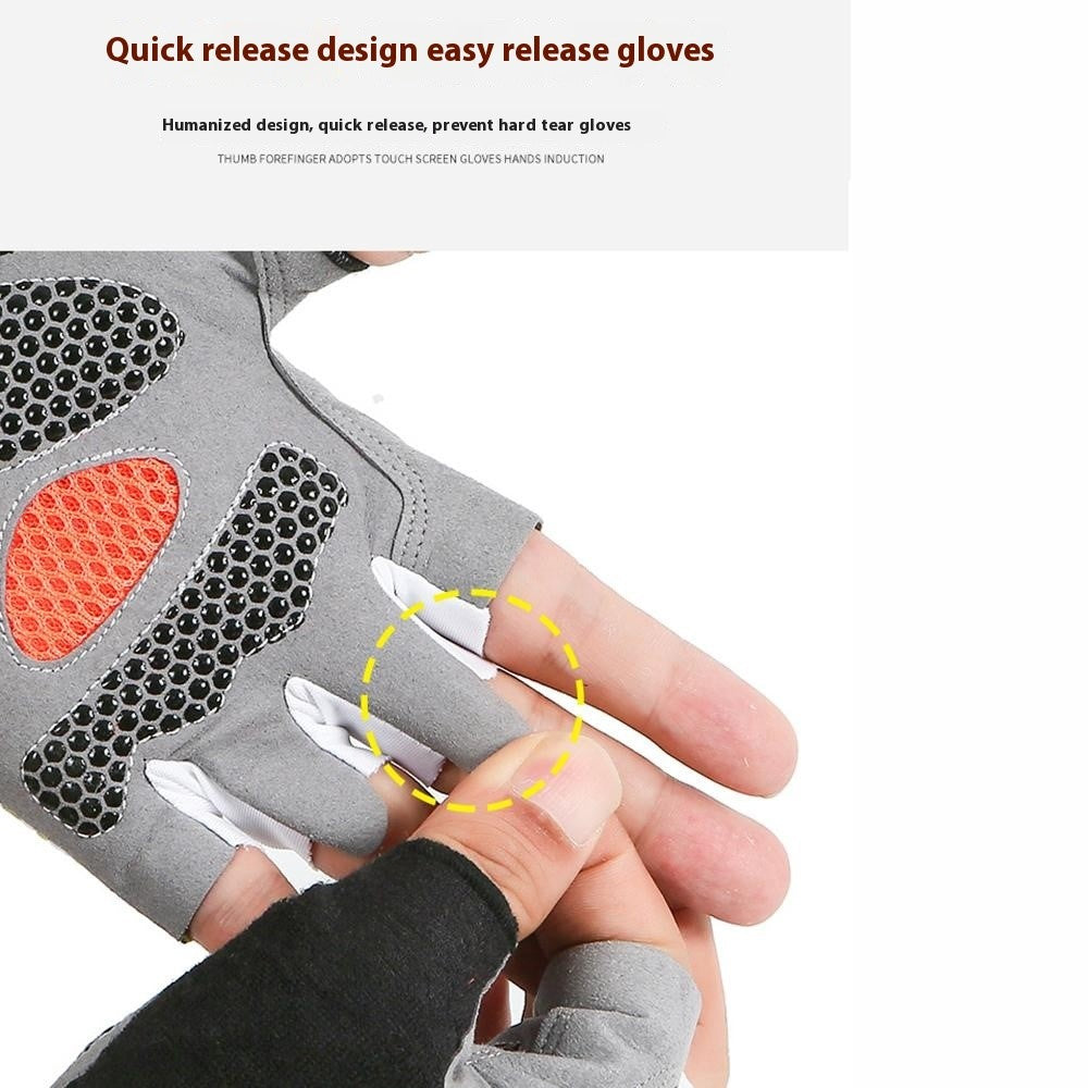 One Pair Half-Finger Gloves Mountain Bike Motorcycle Riding Off-Road Gloves
