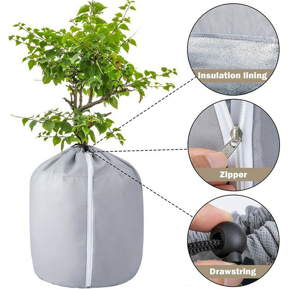 45x50cm Winter Plant Pot Protection Bag Flower Pot Cover with Drawstring and Zipper