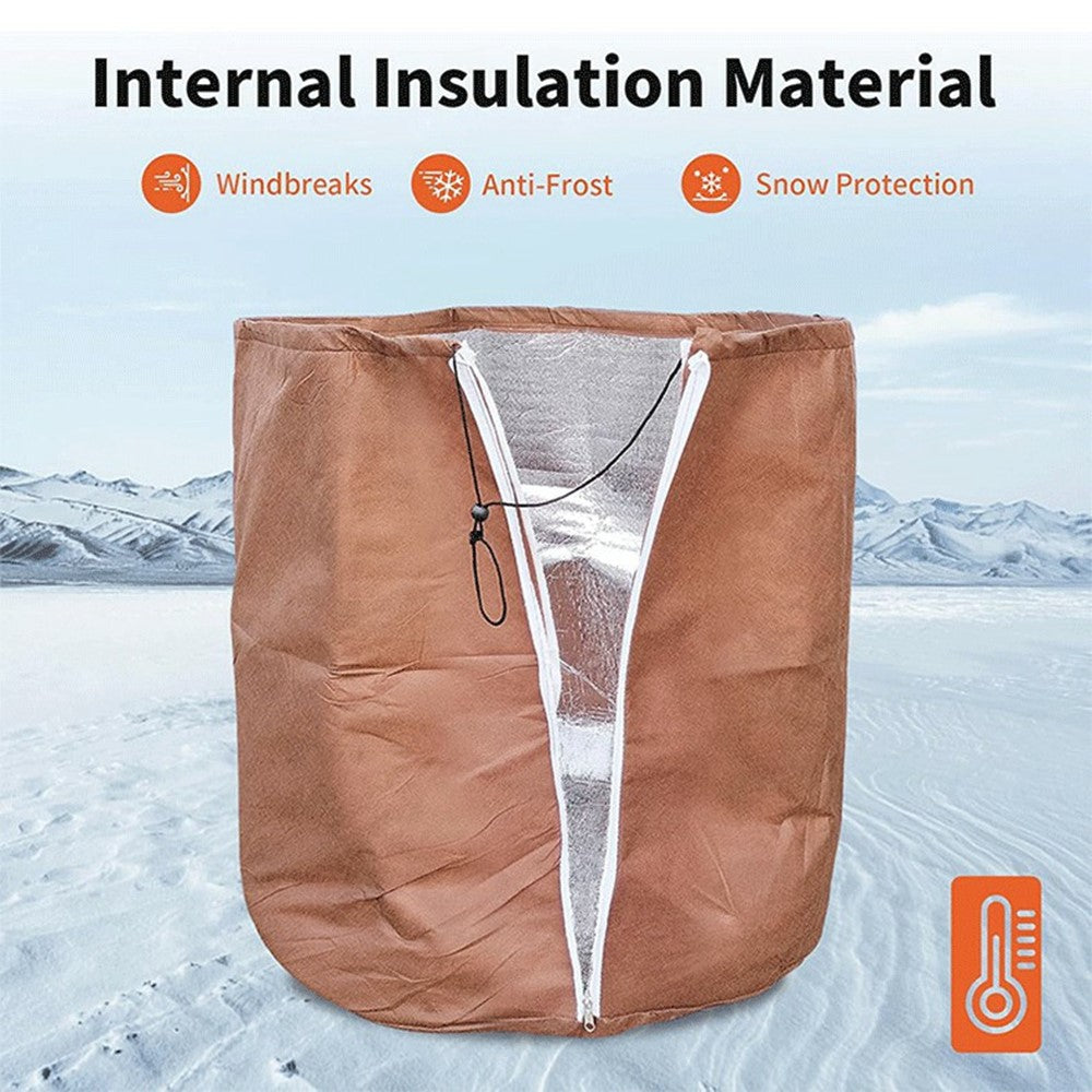 45x70cm Winter Plant Pot Protection Bag with Drawstring and Zipper Anti-Frost Plant Cover