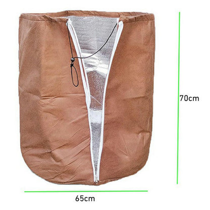 65x70cm Winter Plant Pot Protection Bag with Drawstring and Zipper Anti-Frost Plant Cover