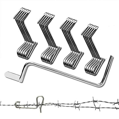 30Pcs Fence Wire Tensioner Garden Yard Metal Fence Wire Fastening Tool with Wrench