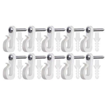 10-Pack Outdoor Hanging Plant Hooks for String Lights - Heavy-Duty Screw-In Expansion Anchors