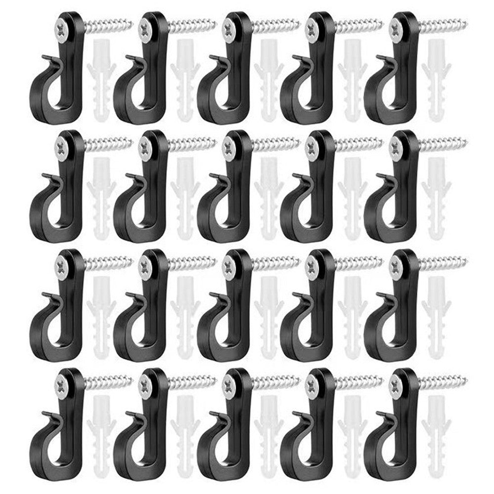 20-Pack Outdoor Hanging Plant Hooks for String Lights - Heavy-Duty Screw-In Expansion Anchors