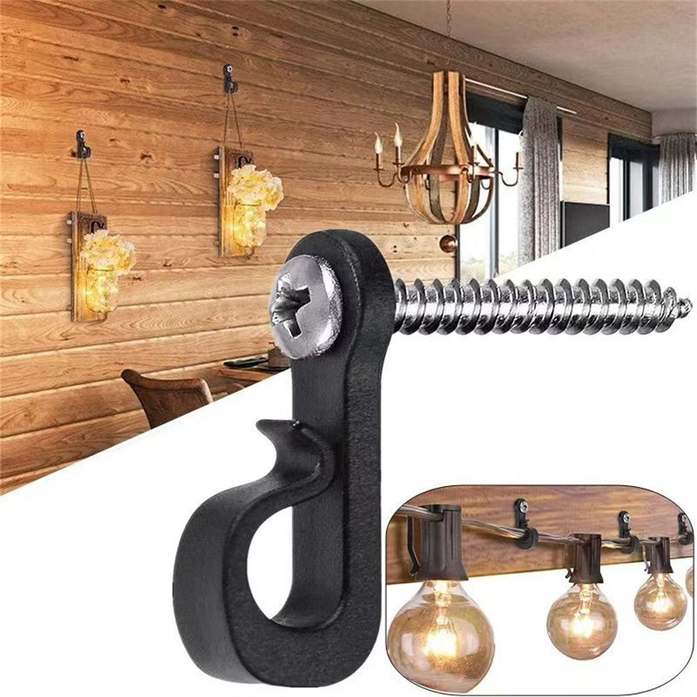 20-Pack Outdoor Hanging Plant Hooks for String Lights - Heavy-Duty Screw-In Expansion Anchors