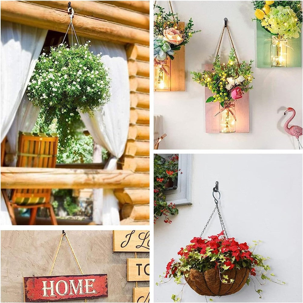 40Pcs Q-Hanger Screw Hooks ABS+Stainless Steel Outdoor Hangers for Hanging String Lights