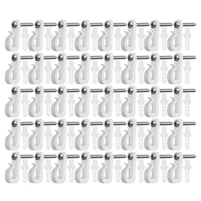 40Pcs Q-Hanger Screw Hooks ABS+Stainless Steel Outdoor Hangers for Hanging String Lights