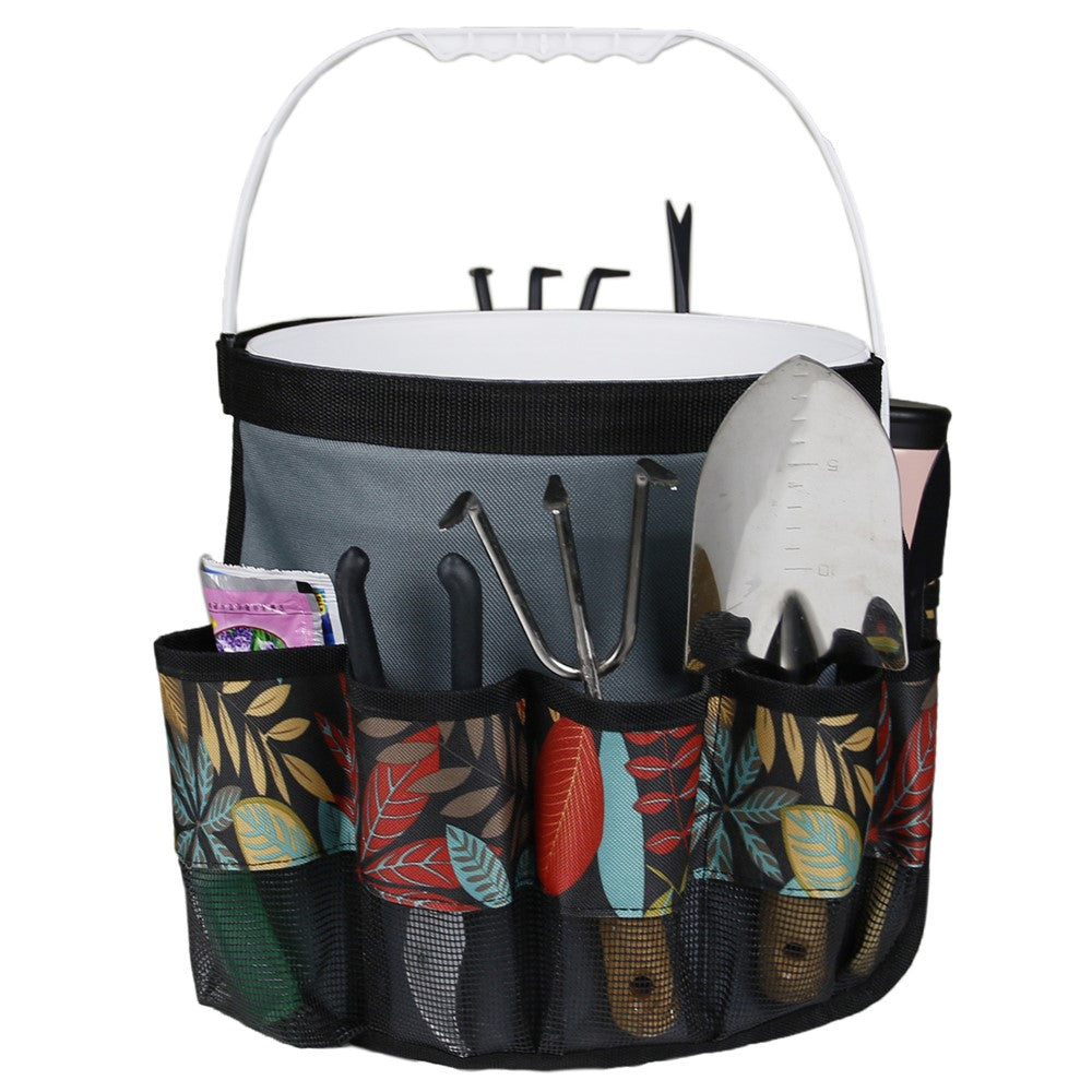 829807 600D Oxford Cloth Garden Tool Storage Bag 10 Pockets Gardening Tools Bucket Bag