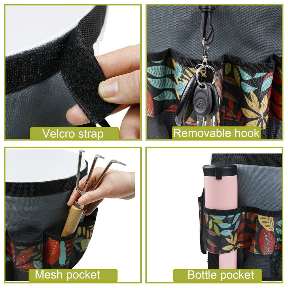 829807 600D Oxford Cloth Garden Tool Storage Bag 10 Pockets Gardening Tools Bucket Bag