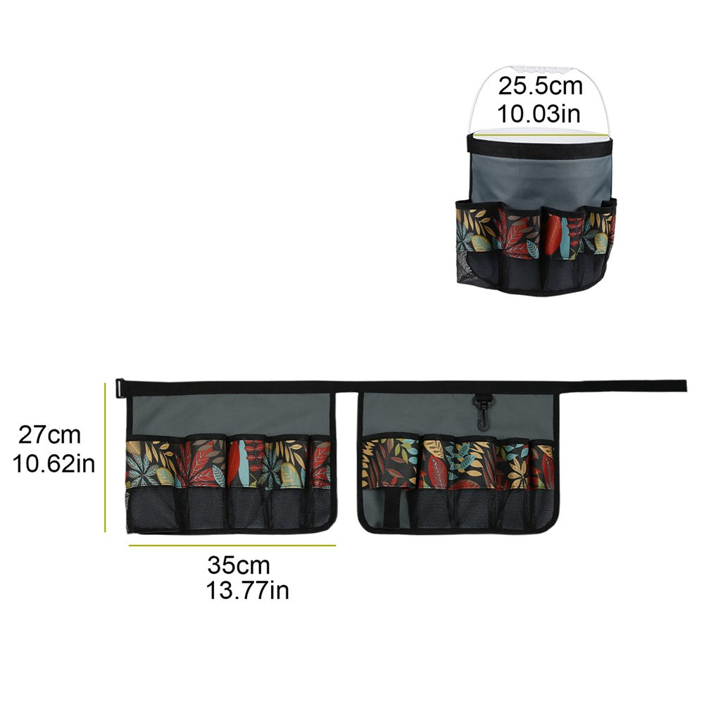 829807 600D Oxford Cloth Garden Tool Storage Bag 10 Pockets Gardening Tools Bucket Bag