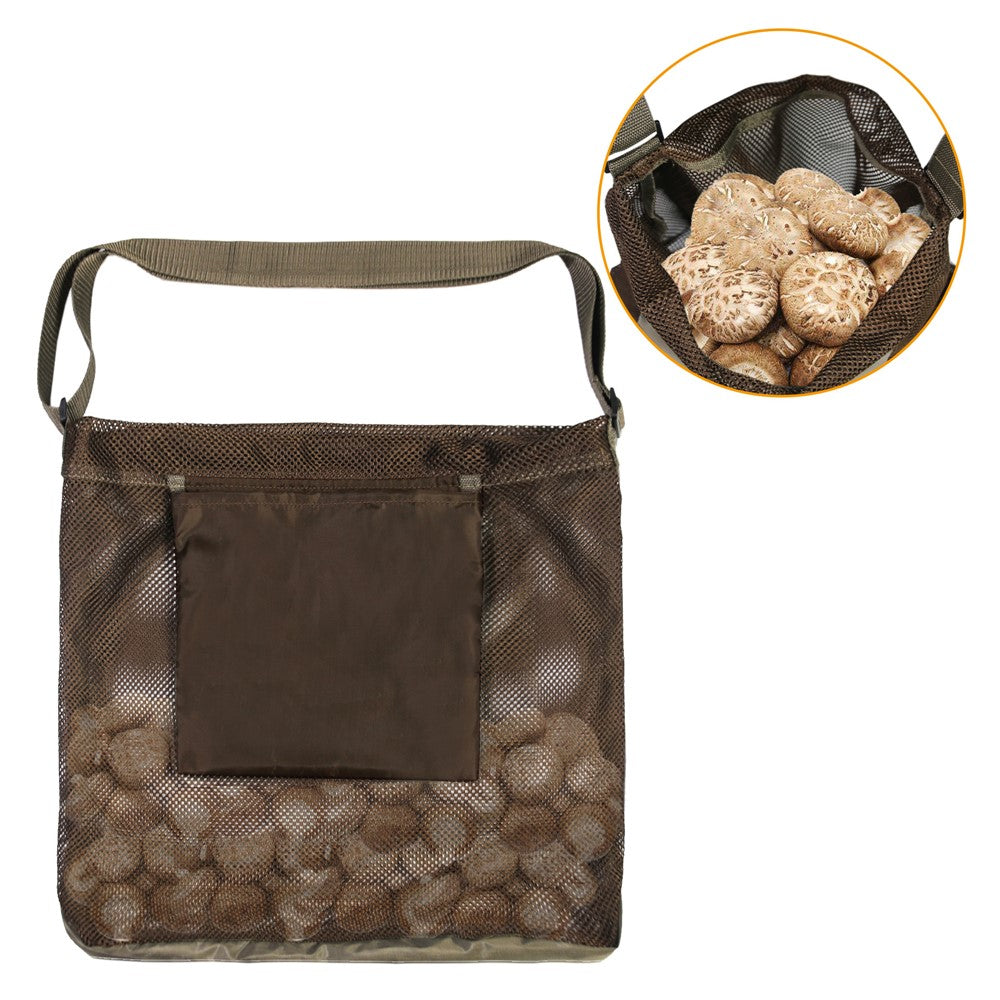846403 Outdoor Mushroom Hunting Mesh Bag Fruit Picking Bag Harvest Bag, 45x42cm (No FDA)