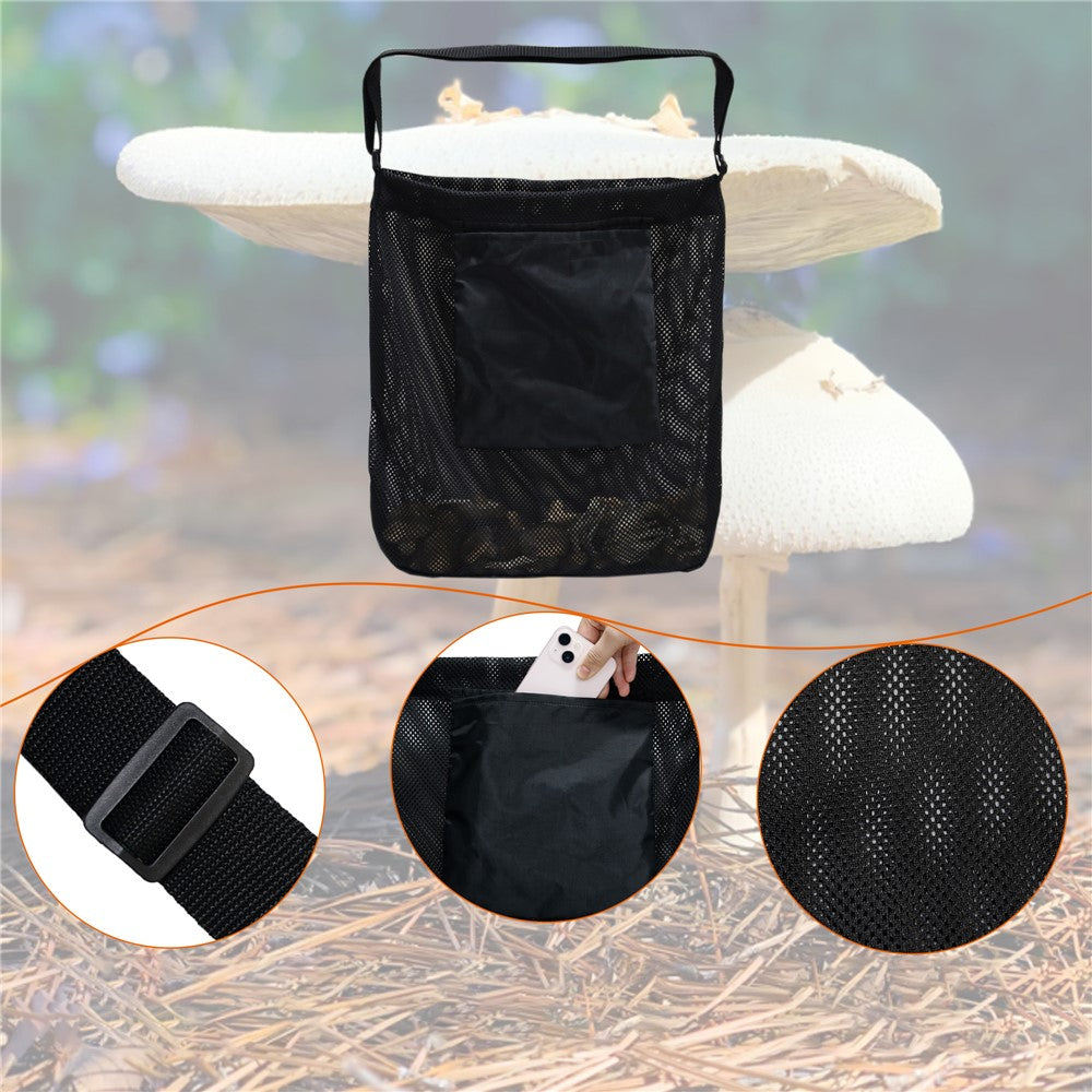 846403 Outdoor Mushroom Hunting Mesh Bag Fruit Picking Bag Harvest Bag, 45x42cm (No FDA)