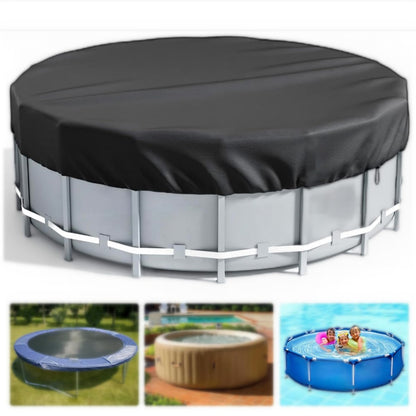 12FT Round Swimming Pool Cover 210D Oxford Cloth Solar Cover for Above Ground Pools