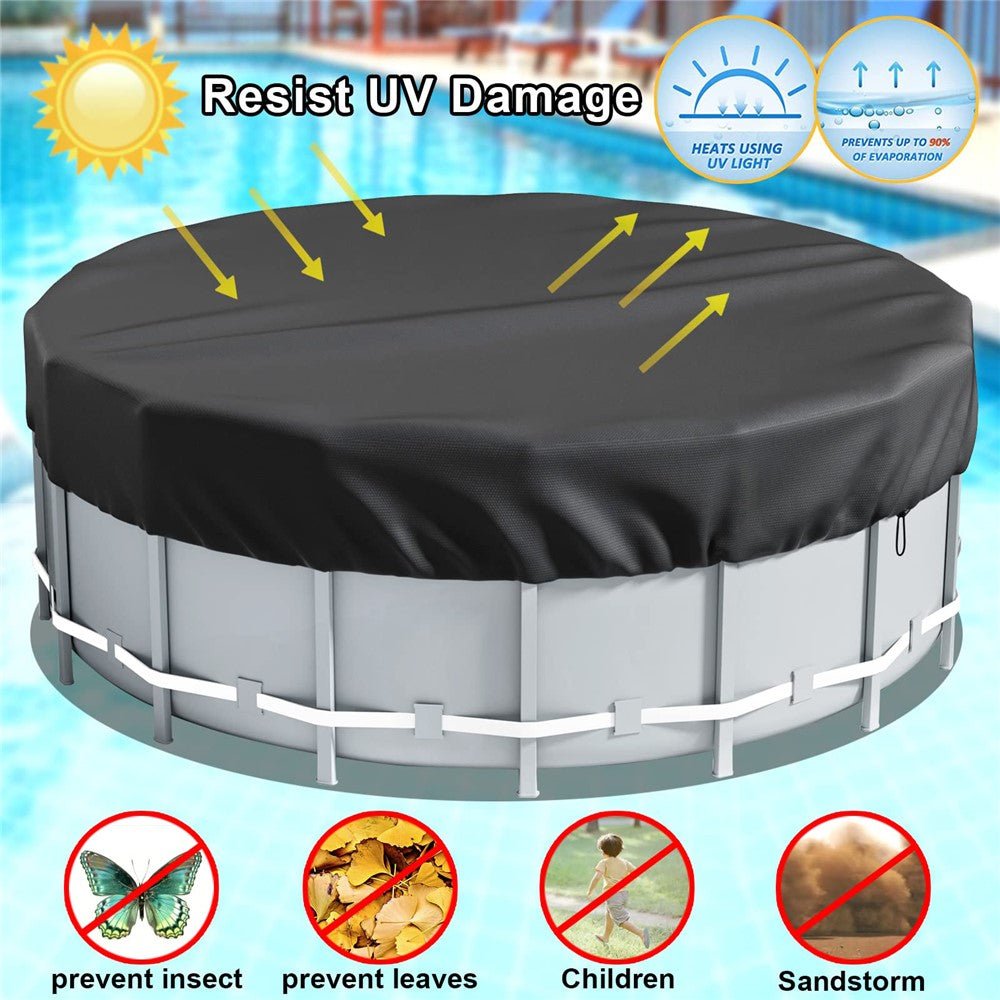 8FT Round Swimming Pool Cover 210D Oxford Cloth Solar Cover for Above Ground Pools