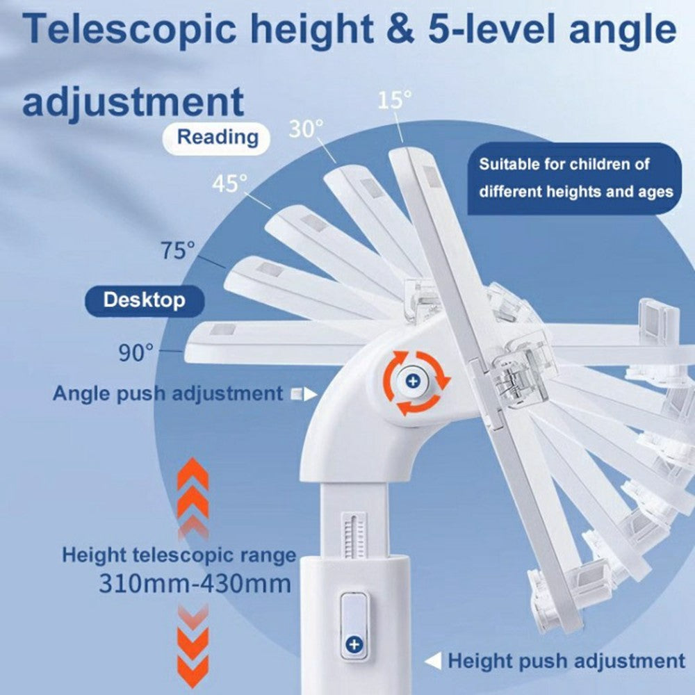 Children Reading Book Stand Multifunctional Telescopic Adjustable Angle Desktop Floor ABS Reading Rack