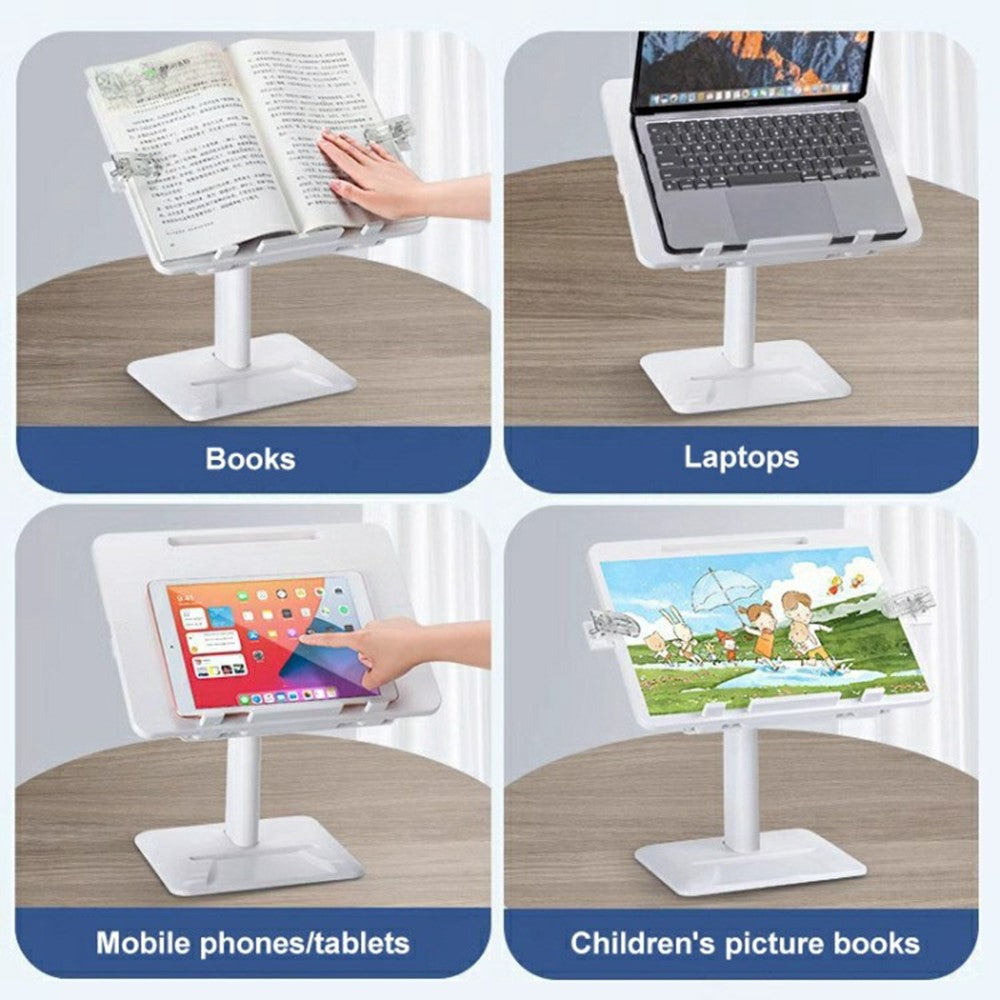 Upgraded Children Reading Book Holder Stand Telescopic Adjustable Angle Desktop Floor ABS Reading Rack
