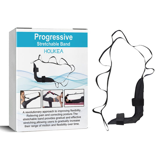 HOUKEA HKB08-A007-1-WH1 Progressive Stretchable Belt Body Shaping Yoga Stretching Ankle Tension Rope