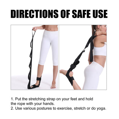 HOUKEA HKB08-A007-1-WH1 Progressive Stretchable Belt Body Shaping Yoga Stretching Ankle Tension Rope