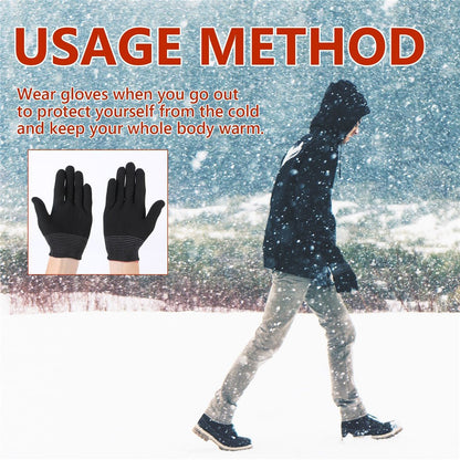 HOUKEA HKA06-A021-2-BK2 1 Pair Nylon Gloves Winter Outdoor Sports Skiing Touch Screen Hand Warm Gloves