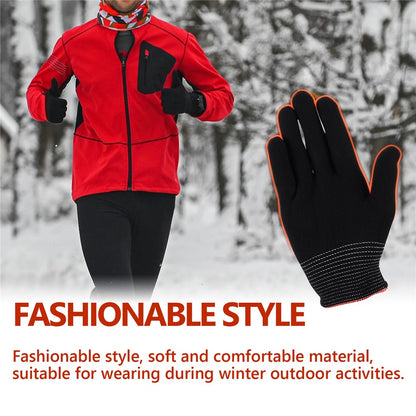 HOUKEA HKA06-A021-2-BK2 1 Pair Nylon Gloves Winter Outdoor Sports Skiing Touch Screen Hand Warm Gloves