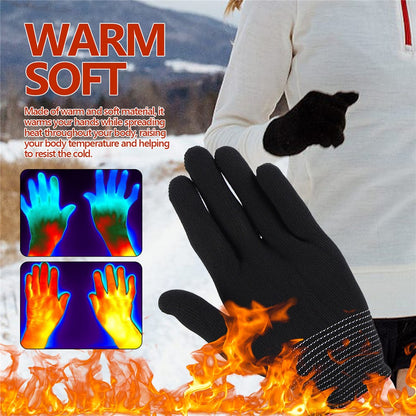 HOUKEA HKA06-A021-2-BK2 1 Pair Nylon Gloves Winter Outdoor Sports Skiing Touch Screen Hand Warm Gloves