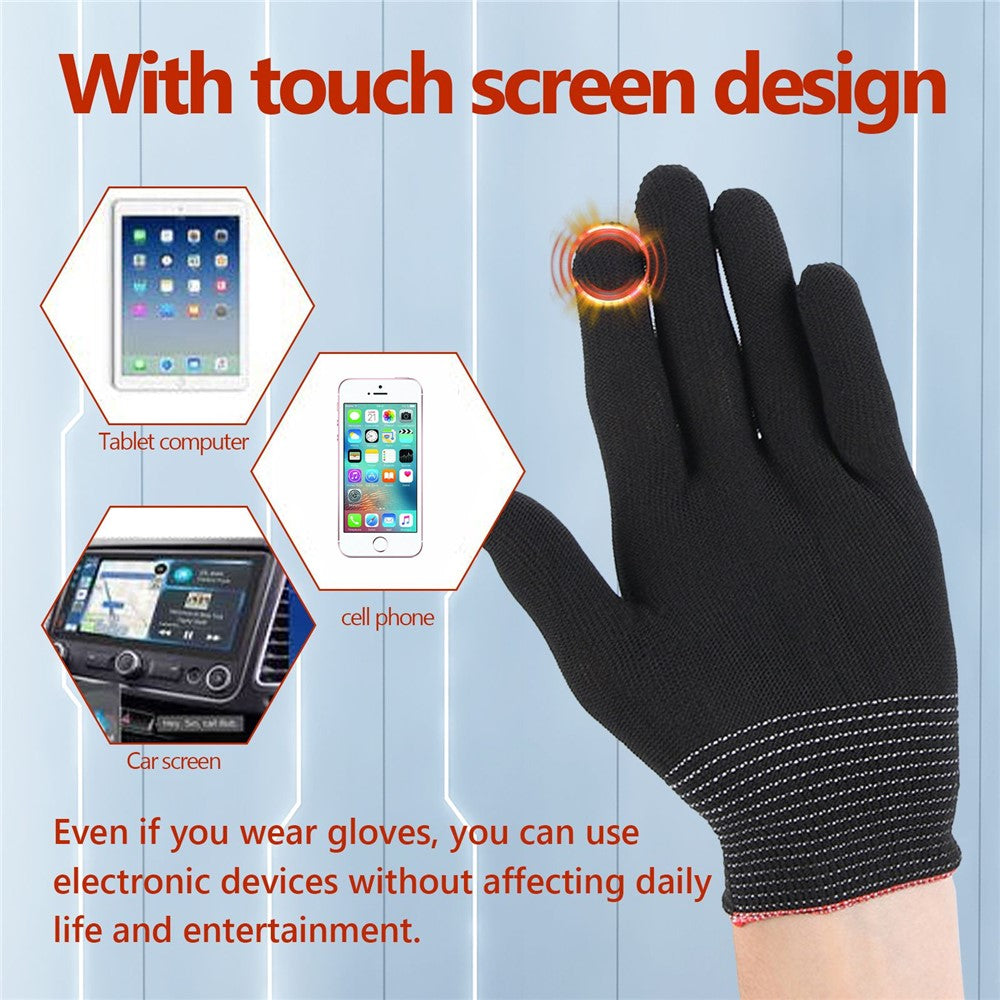 HOUKEA HKA06-A021-2-BK2 1 Pair Nylon Gloves Winter Outdoor Sports Skiing Touch Screen Hand Warm Gloves