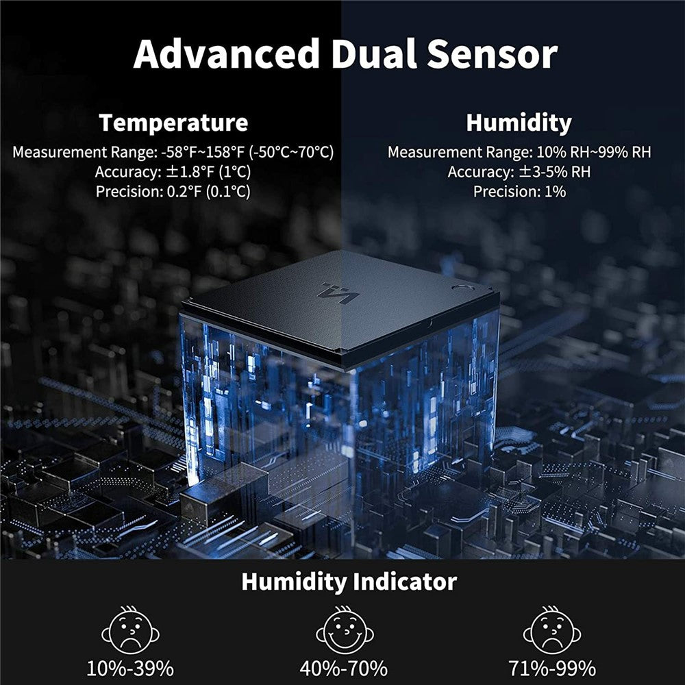 E0828 Smile Face Digital Alarm Clock Multi-Function Household Thermometer Hygrometer (No Backlit)