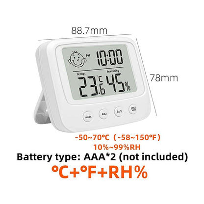 E0828S Smile Face Digital Alarm Clock Multi-Function Household Thermometer Hygrometer (With Backlit)