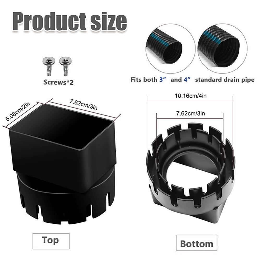 2x3 Inch Drain Pipe Draining Rain Gutter PVC Drain Connector Downspout Adapter