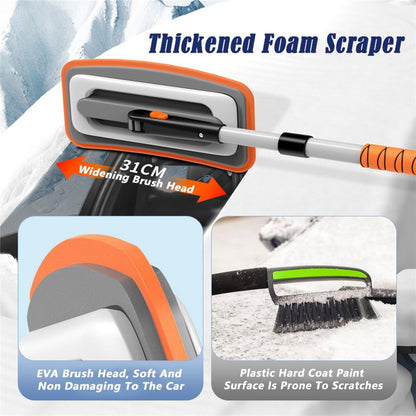 Car Snow Brush Ice Scraper 3 in 1 Extendable Aluminum Alloy Winter Snow Removal Tool