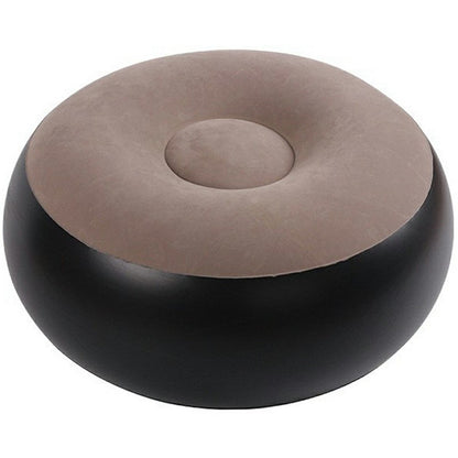 Portable Inflatable Stool Chair Thick Flocked Round Footrest Outdoor Travel Air Seat