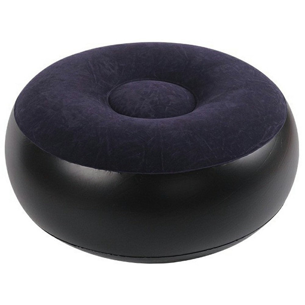 Portable Inflatable Stool Chair Thick Flocked Round Footrest Outdoor Travel Air Seat