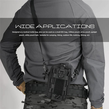 Tactical Outdoor Hiking Camping Waist Pack Small Hanging Bag with Water Bottle Holder