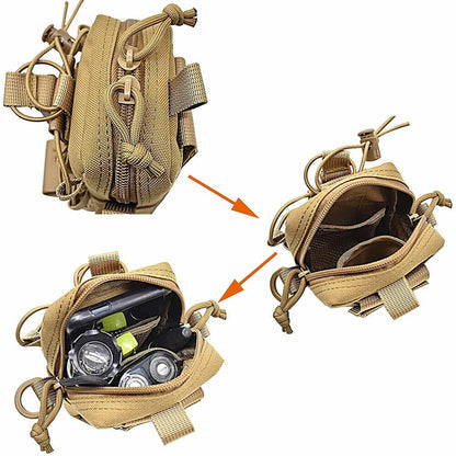 Tactical Outdoor Hiking Camping Waist Pack Small Hanging Bag with Water Bottle Holder