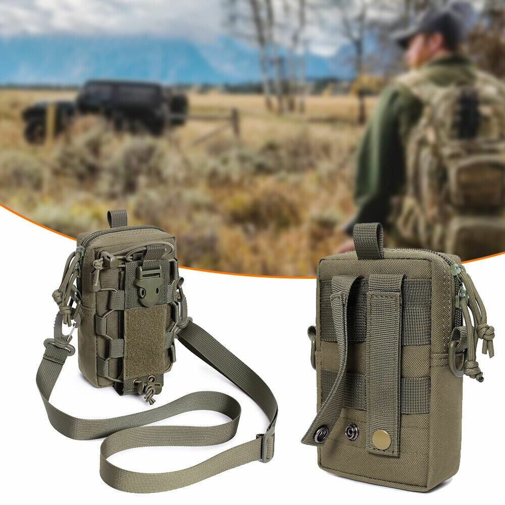 Tactical Outdoor Hiking Camping Waist Pack Small Hanging Bag with Water Bottle Holder