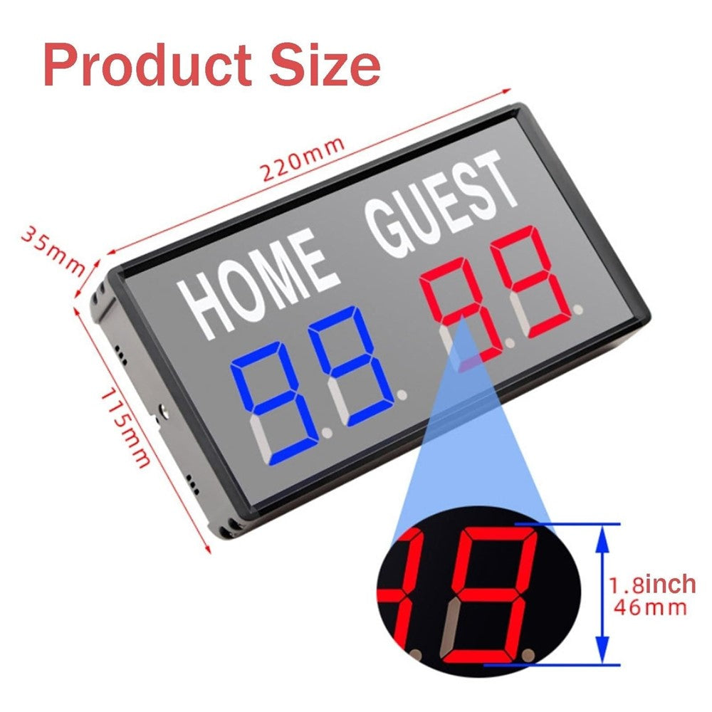 Electronic Scoreboard Aluminum Alloy LED Display Sports Score Keeper with Remote Control