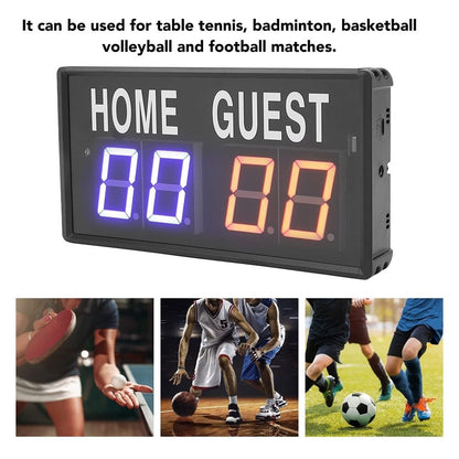 Electronic Scoreboard Aluminum Alloy LED Display Sports Score Keeper with Remote Control
