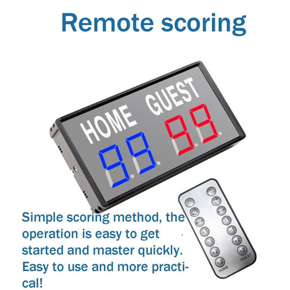 Electronic Scoreboard Aluminum Alloy LED Display Sports Score Keeper with Remote Control