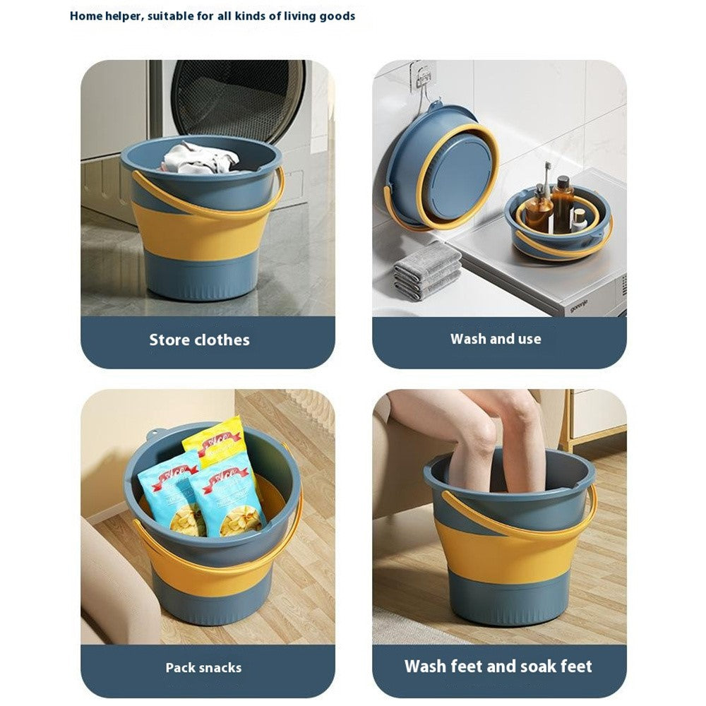 Foldable Water Bucket 5L Portable Thickened Plastic Collapsible Container for Outdoor  /  Home Use