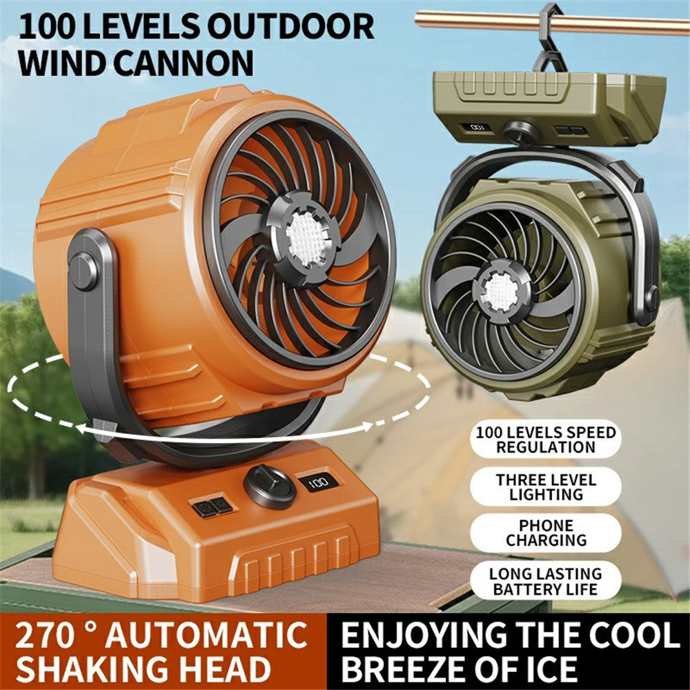 Outdoor Camping Fan 100 Speed 3 in 1 Hanging Fan with LED Light / Power Bank Function (CE Certificated)