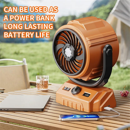 Outdoor Camping Fan 100 Speed 3 in 1 Hanging Fan with LED Light / Power Bank Function (CE Certificated)