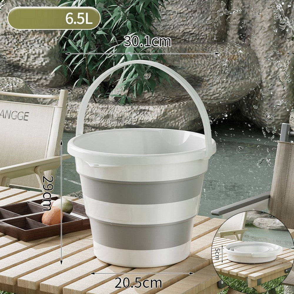 Foldable Water Bucket 6.5L Multi-Function Portable Collapsible Container for Home / Outdoor Use
