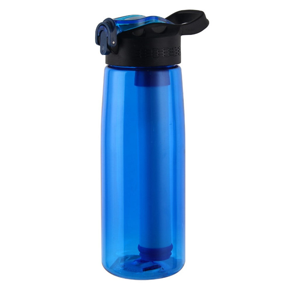 650ml Water Bottle with Filter Straw Outdoor Camping Filtered Water Cup Portable Water Purifier (BPA Free, FDA Certified)