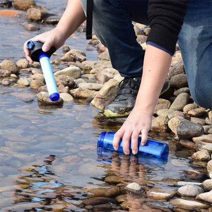 650ml Water Bottle with Filter Straw Outdoor Camping Filtered Water Cup Portable Water Purifier (BPA Free, FDA Certified)