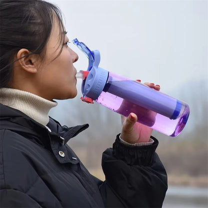 650ml Water Bottle with Filter Straw Outdoor Camping Filtered Water Cup Portable Water Purifier (BPA Free, FDA Certified)