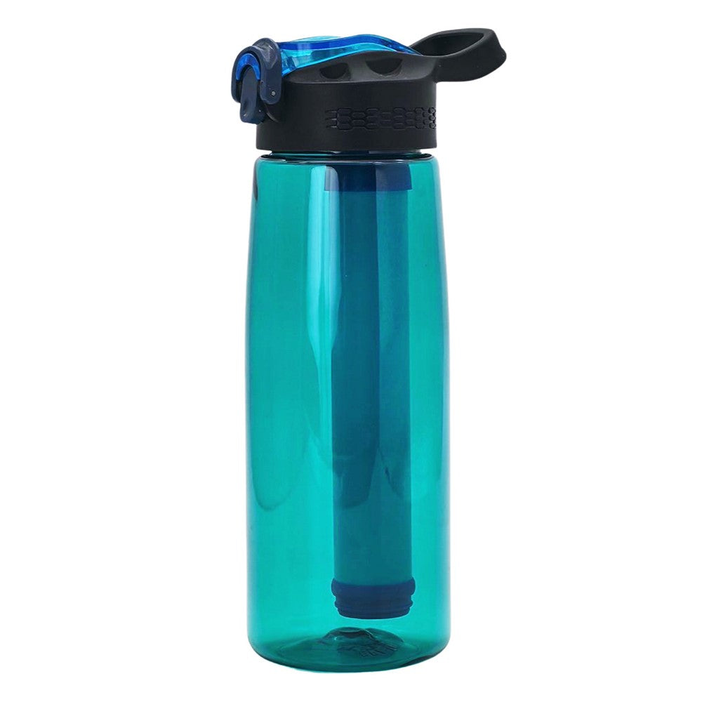 650ml Water Bottle with Filter Straw Outdoor Camping Filtered Water Cup Portable Water Purifier (BPA Free, FDA Certified)
